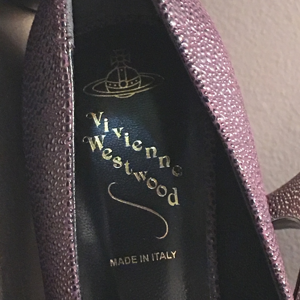 Vivienne Westwood 8 Purple Eggplant Pumps 38 NIB - Picture 3 of 8